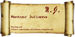 Mentusz Julianna névjegykártya